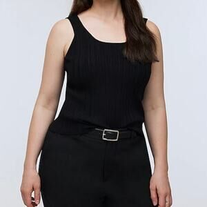 Madewell Tank Womens Medium Black Signature Sweater Knit Scoopneck Sleeveless